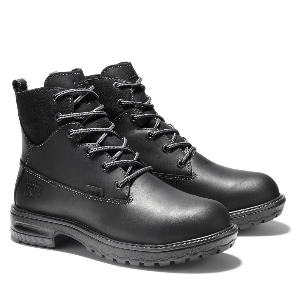 Botas de Trabajo Timberland Argentina Mujer - Pro® Hightower 6” Alloy Toe - Negras - QNRFYI-271